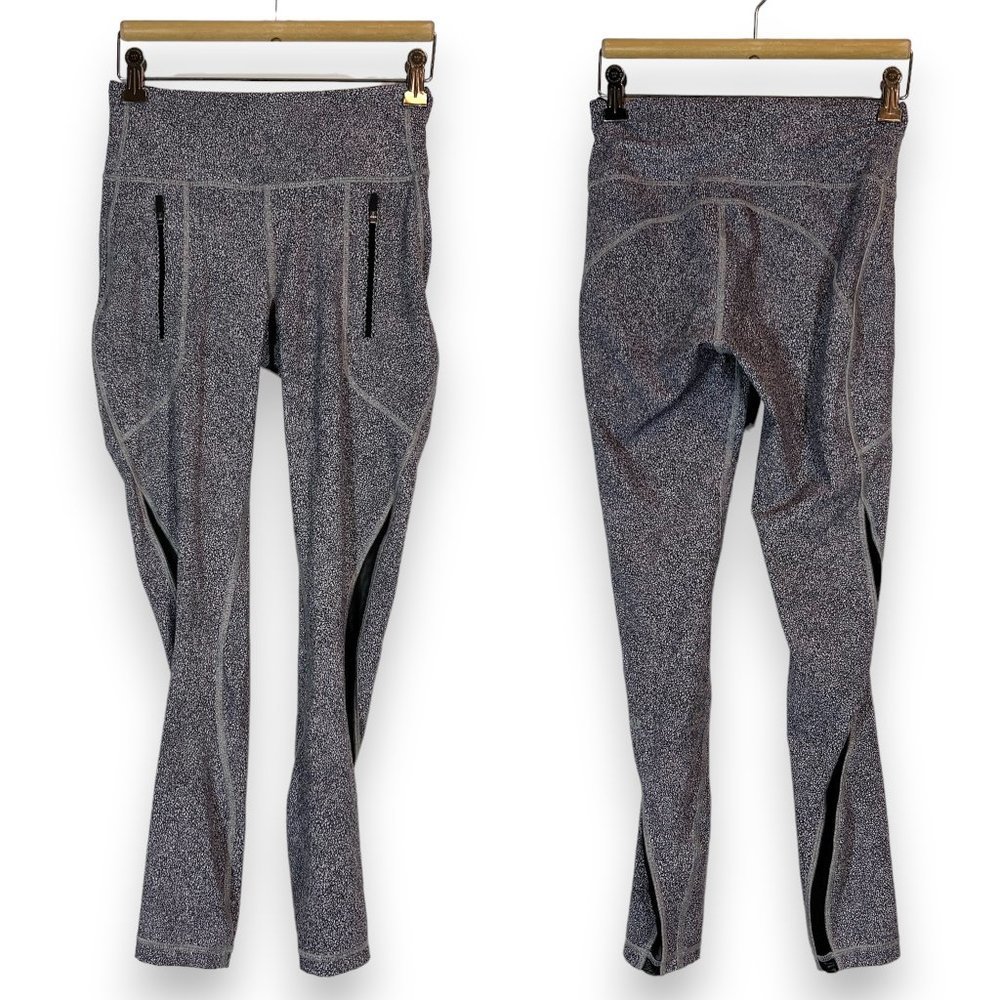 lululemon athletica Gray Speckled High-Rise Leggings with Side Panels